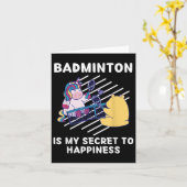 Niedliche Unicorn Badminton ist mein Geheimnis für Karte (Gelbe Blume)