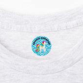 Niedliche Unicorn Blue Wave Etiketten (Befestigt)