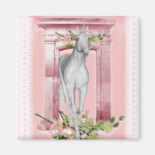 Niedliche Unicorn-Blumen 1 Magnet