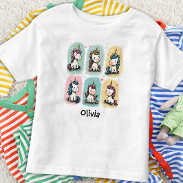 Niedliche Unicorn Doodles Kleinkind T-shirt