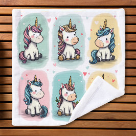 Niedliche Unicorn Doodles Waschlappen