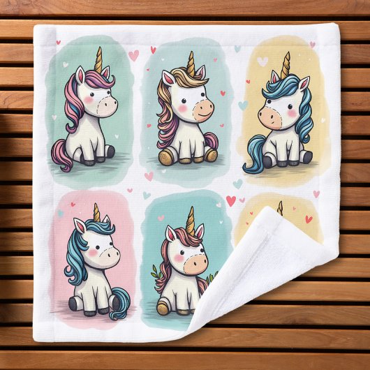 Niedliche Unicorn Doodles Waschlappen