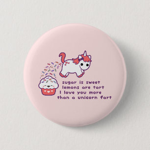 Niedliche Unicorn-Furz Button