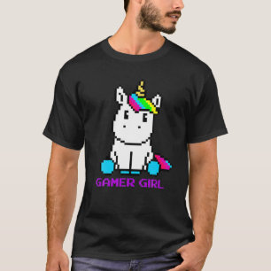 Niedliche Unicorn Gaming Retro 8-Bit Video Games C T-Shirt