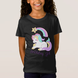Niedliche Unicorn Geburtstag Custom Number Typogra T-Shirt