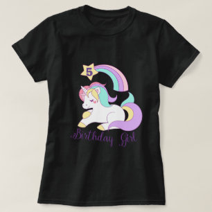 Niedliche Unicorn Geburtstag Custom Number Typogra T-Shirt