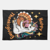 Niedliche Unicorn Hugs Türkei glückliche Thanksgiv Geschirrtuch (Horizontal)