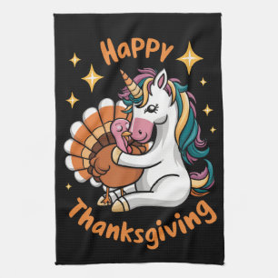 Niedliche Unicorn Hugs Türkei glückliche Thanksgiv Geschirrtuch