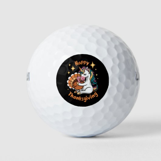Niedliche Unicorn Hugs Türkei glückliche Thanksgiv Golfball (Vorderseite)
