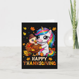 Niedliche Unicorn Hugs Türkei glückliche Thanksgiv Karte