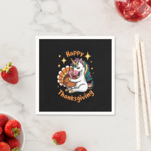 Niedliche Unicorn Hugs Türkei glückliche Thanksgiv Serviette
