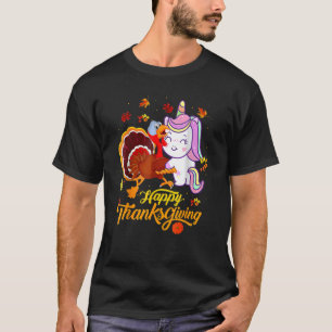 Niedliche Unicorn Hugs Türkei glückliche Thanksgiv T-Shirt