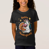 Niedliche Unicorn Hugs Türkei glückliche Thanksgiv T-Shirt (Vorderseite)