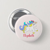 Niedliche Unicorn-Illustration Benutzerdefinierte Button (Vorne & Hinten)