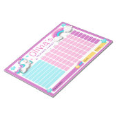 Niedliche Unicorn Kids Rewards Chart for Daily Rou Notizblock (angewinkelt)