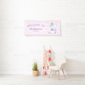 Niedliche Unicorn Kinderdusche Willkommen Banner (Insitu)
