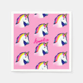 Niedliche Unicorn Magical Name Girly Birthday Part Serviette (Vorderseite)