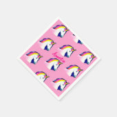 Niedliche Unicorn Magical Name Girly Birthday Part Serviette (Ecke)