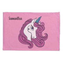 Niedliche Unicorn-Name- u. -farbkissenbezüge