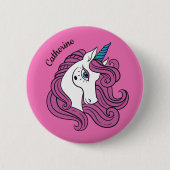 Niedliche Unicorn-Name- u. -farbknöpfe Button (Vorderseite)