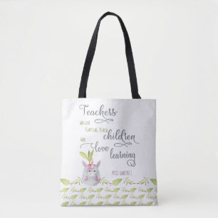Niedliche Unicorn-Pflanze und Lehrerangebot Tasche