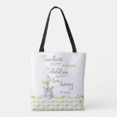 Niedliche Unicorn-Pflanze und Lehrerangebot Tasche (Rückseite)