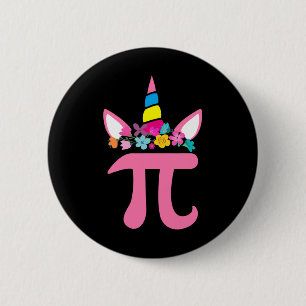 Niedliche Unicorn Pi Math Pun Pi Day Mathematik Wi Button