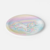 Niedliche Unicorn Rainbow Baby Duschpapier Teller (Schrägansicht)