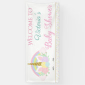 Niedliche Unicorn Rainbow Baby Shower Banner (Vertikal)