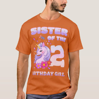 Niedliche Unicorn-Schwester des 2. Geburtstagskarl T-Shirt