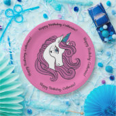 Niedliche Unicorn-Teller für Sondertext und Farbpa Pappteller (Party)
