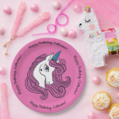Niedliche Unicorn-Teller für Sondertext und Farbpa Pappteller (Party)