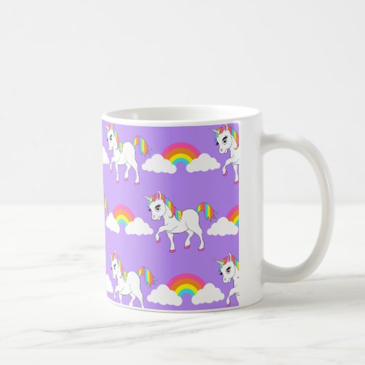 Niedliche Unicorn-und Regenbogen-Tasse Kaffeetasse (Rechts)