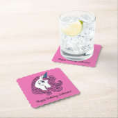 Niedliche Unicorn-Untersetzer für Sondertext und F Untersetzer (Vor Ort)