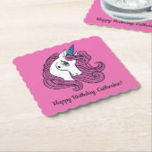 Niedliche Unicorn-Untersetzer für Sondertext und F Untersetzer (angewinkelt)