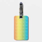 Niedliche Unicornregenbogenherzen Gepäckanhänger (Rückseite vertikal)