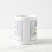 Niedliche Unicorns in Schnee 1 Kaffeetasse (Mittel)