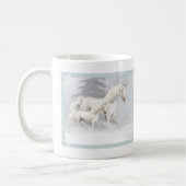 Niedliche Unicorns in Schnee 1 Kaffeetasse (Links)