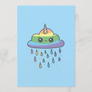 Niedliche Unicorwolke Einladung