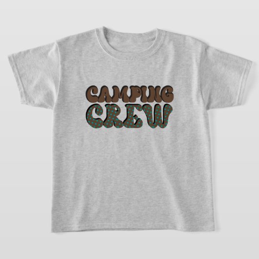Niedliche Unisex-Kinder Camping Crew Wortart T-Shirt (Ablage )