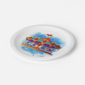 niedliche unisex Kinderkarusselle mit Text Pappteller (Schrägansicht)