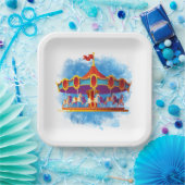 niedliche unisex Kinderkarusselle mit Text Pappteller (Party)