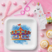 niedliche unisex Kinderkarusselle mit Text Pappteller (Party)