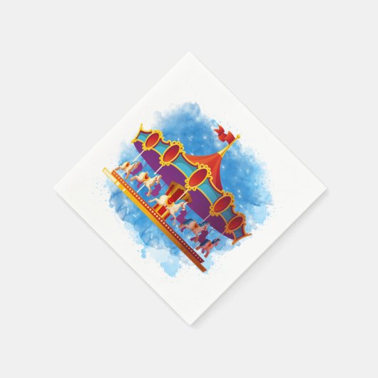 niedliche unisex Kinderkarusselle mit Text Serviette (Ecke)