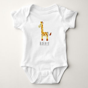 Niedliche Unisex Wasserfarbengiraffe Safari mit de Baby Strampler