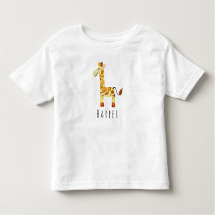 Niedliche Unisex Wasserfarbengiraffe Safari mit de Kleinkind T-shirt