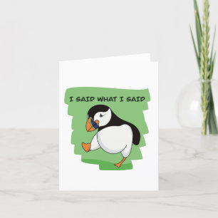 Niedliche unpopuläre Meinung Puffin Meme Feiertagskarte