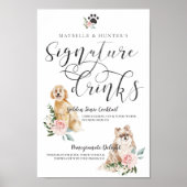 Niedliche Unterhaltungsgetränke für Hunde im Paar Poster (Vorne)