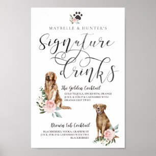 Niedliche Unterhaltungsgetränke für Hunde im Paar Poster