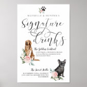 Niedliche Unterhaltungsgetränke für Hunde im Paar Poster (Vorne)